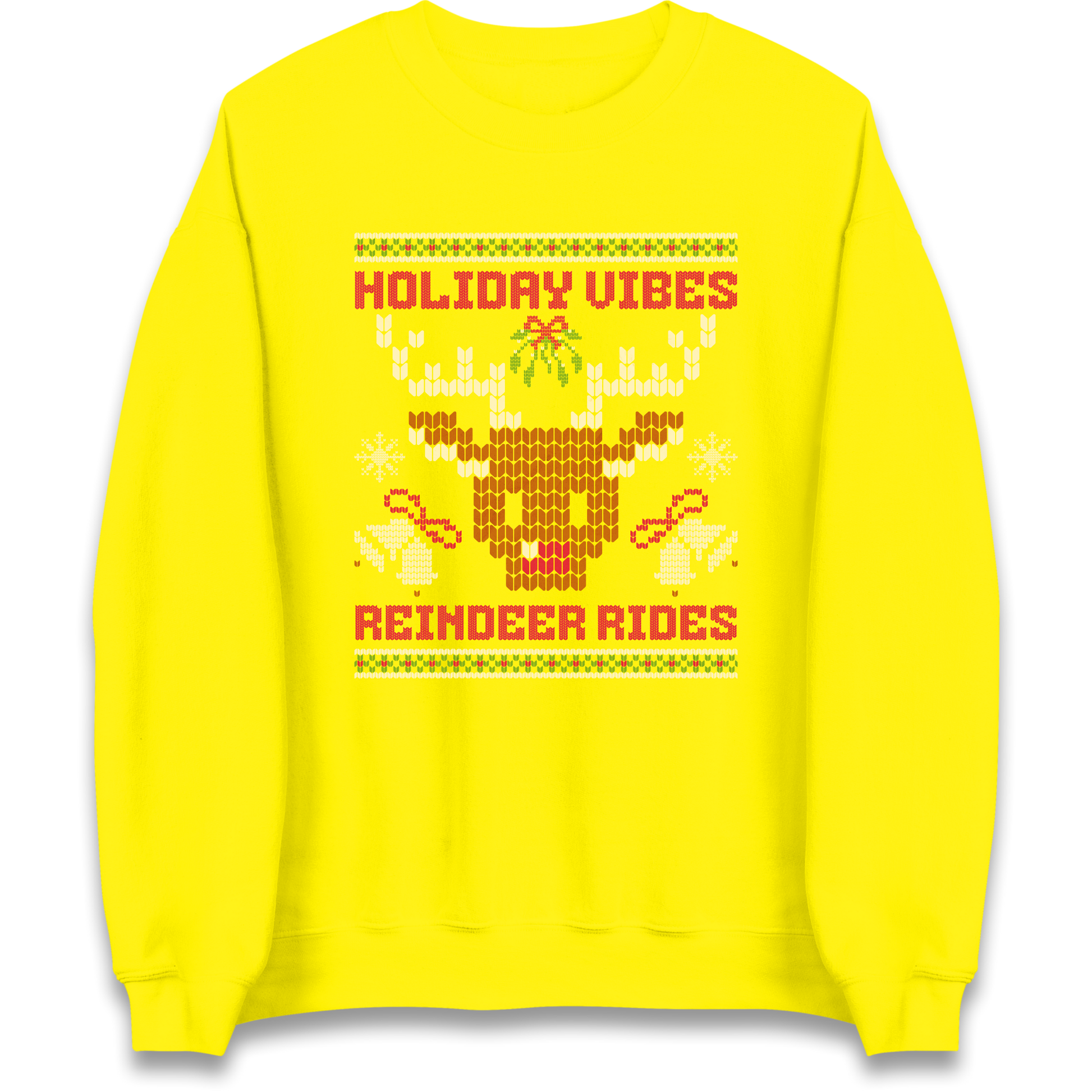 Holiday Vibes Reindeer Rides Christmas Sweatshirt