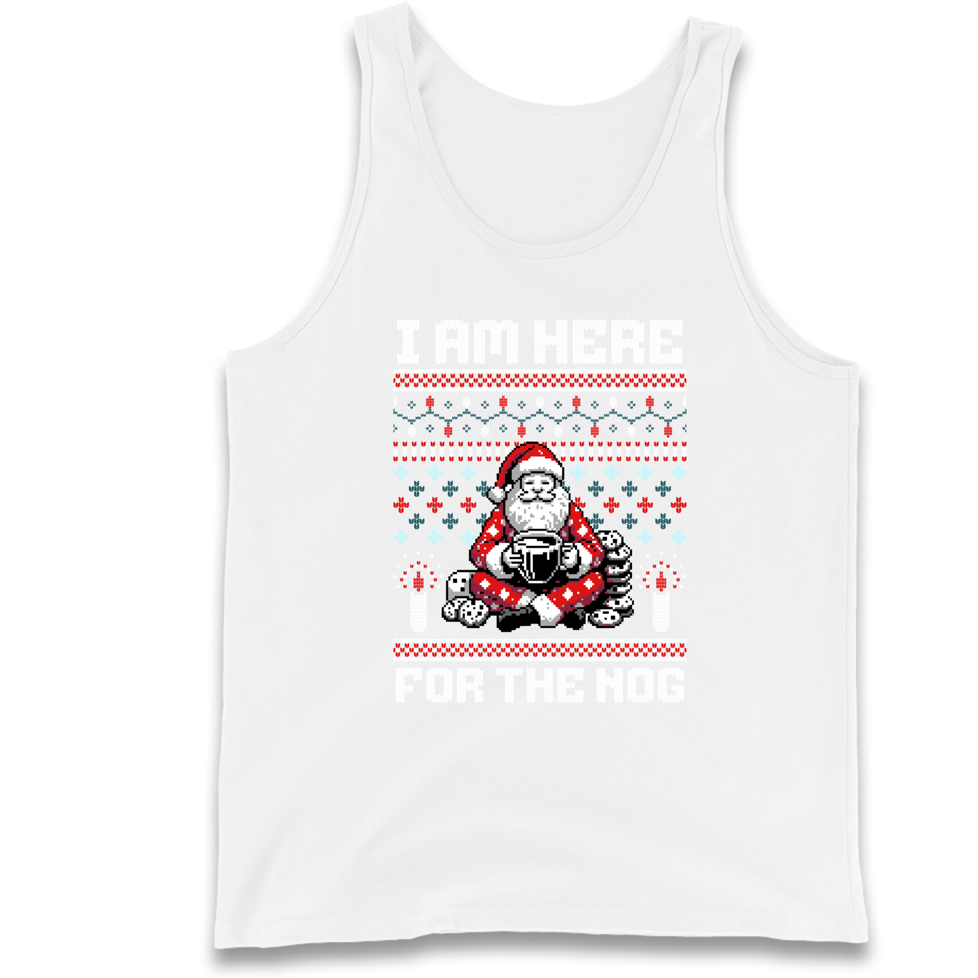 I am Here For The Nog Christmas Tank Top
