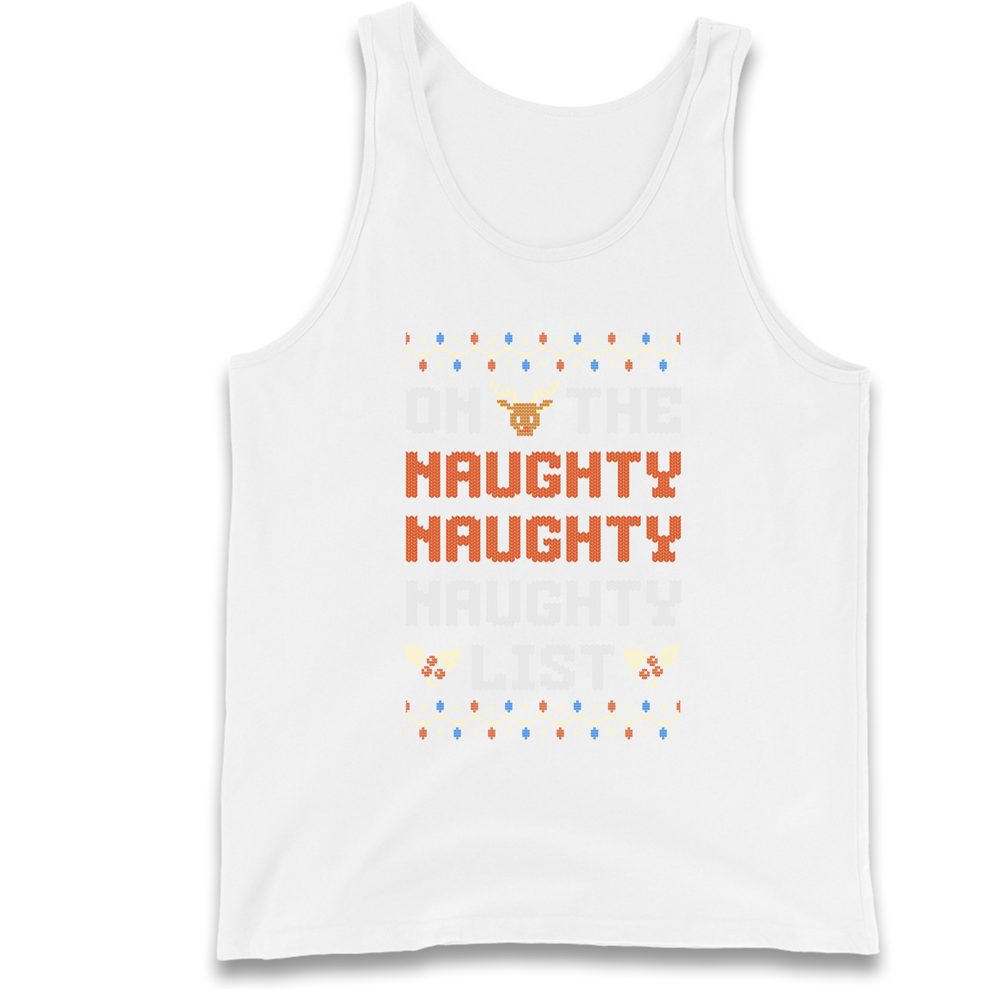 On The Naughty Naughty Naughty List Christmas Tank Top