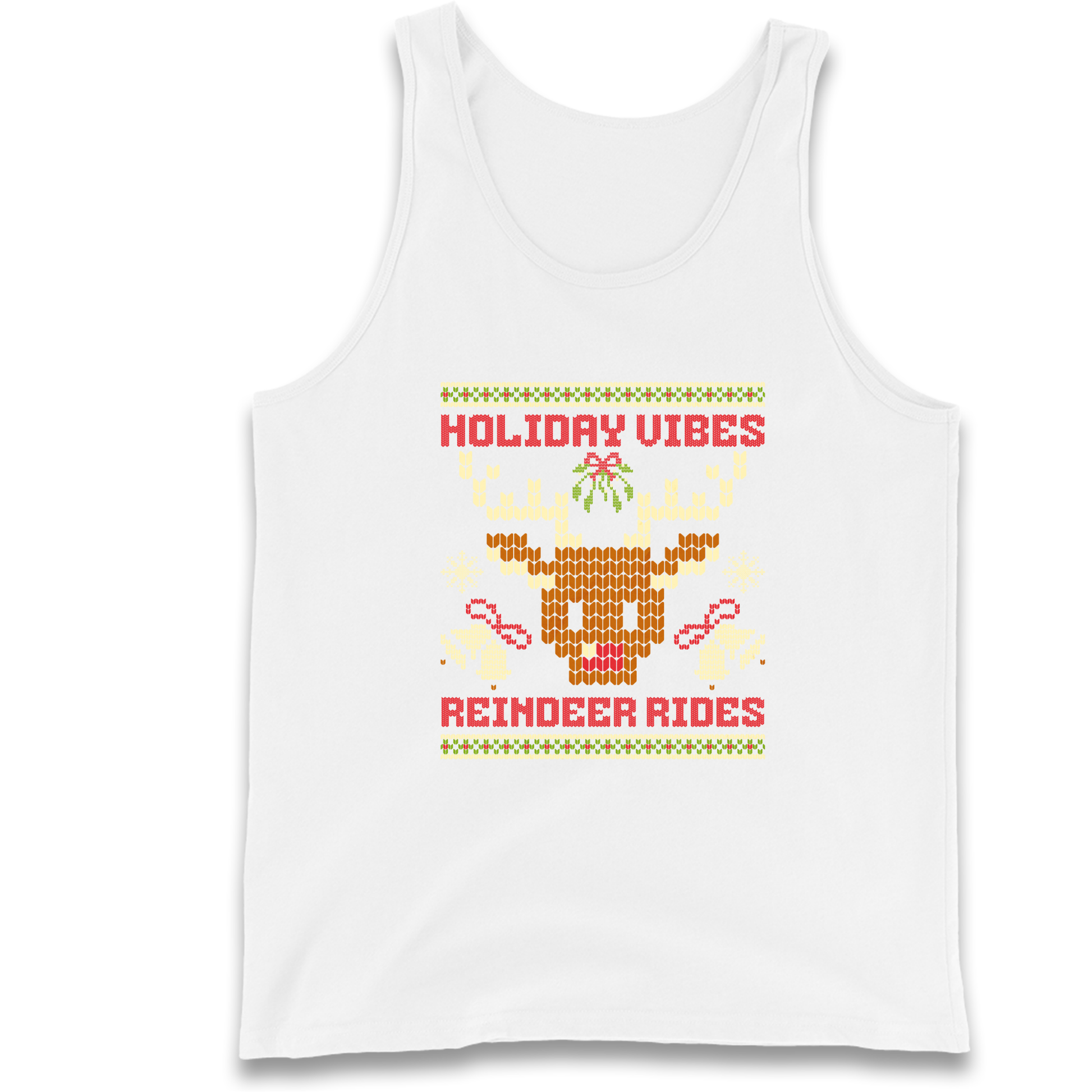 Holiday Vibes Reindeer Rides Christmas Tank Top