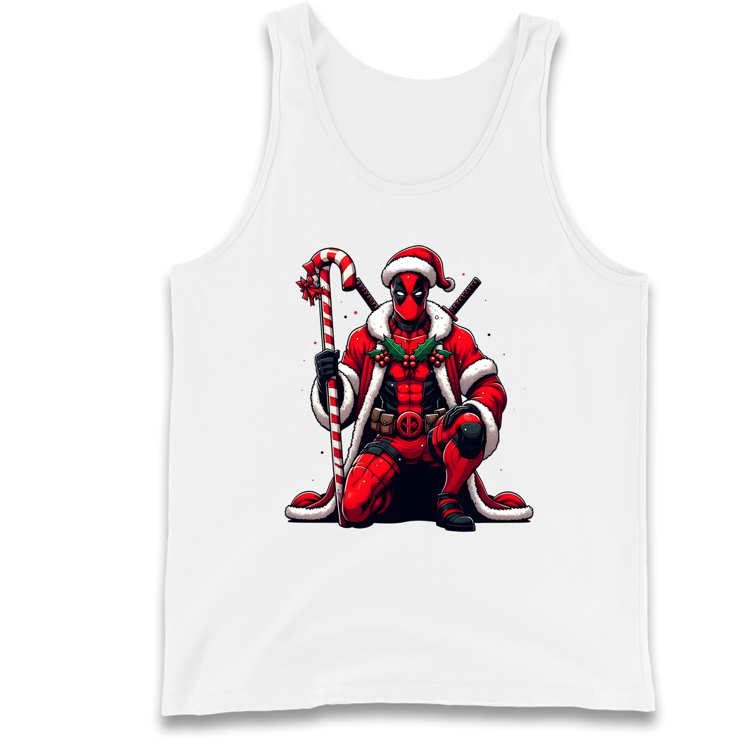 DeadPool Candy Cane Santa Tank Top