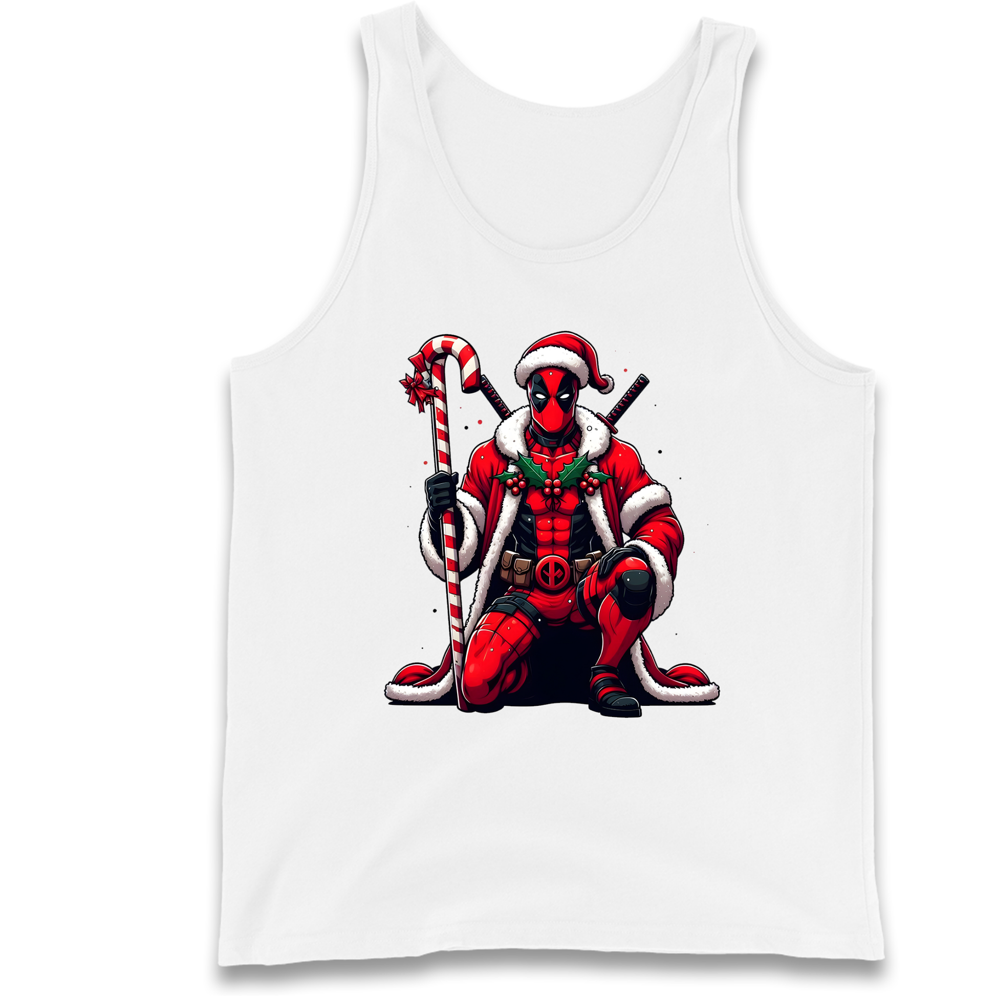 DeadPool Candy Cane Santa Tank Top