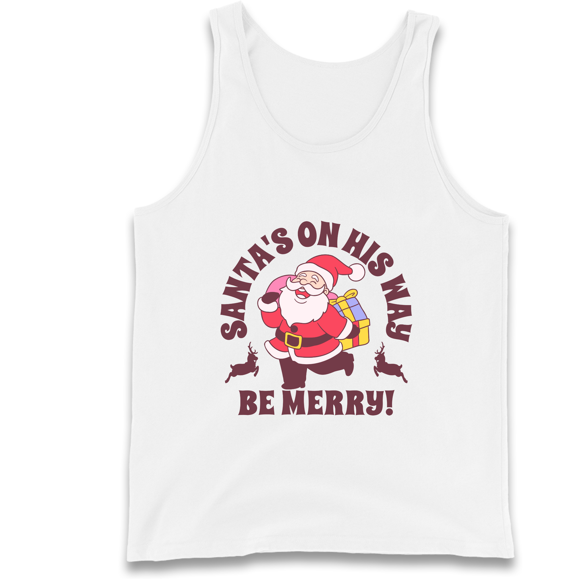 Santa's On His Way Christmas Tank Top