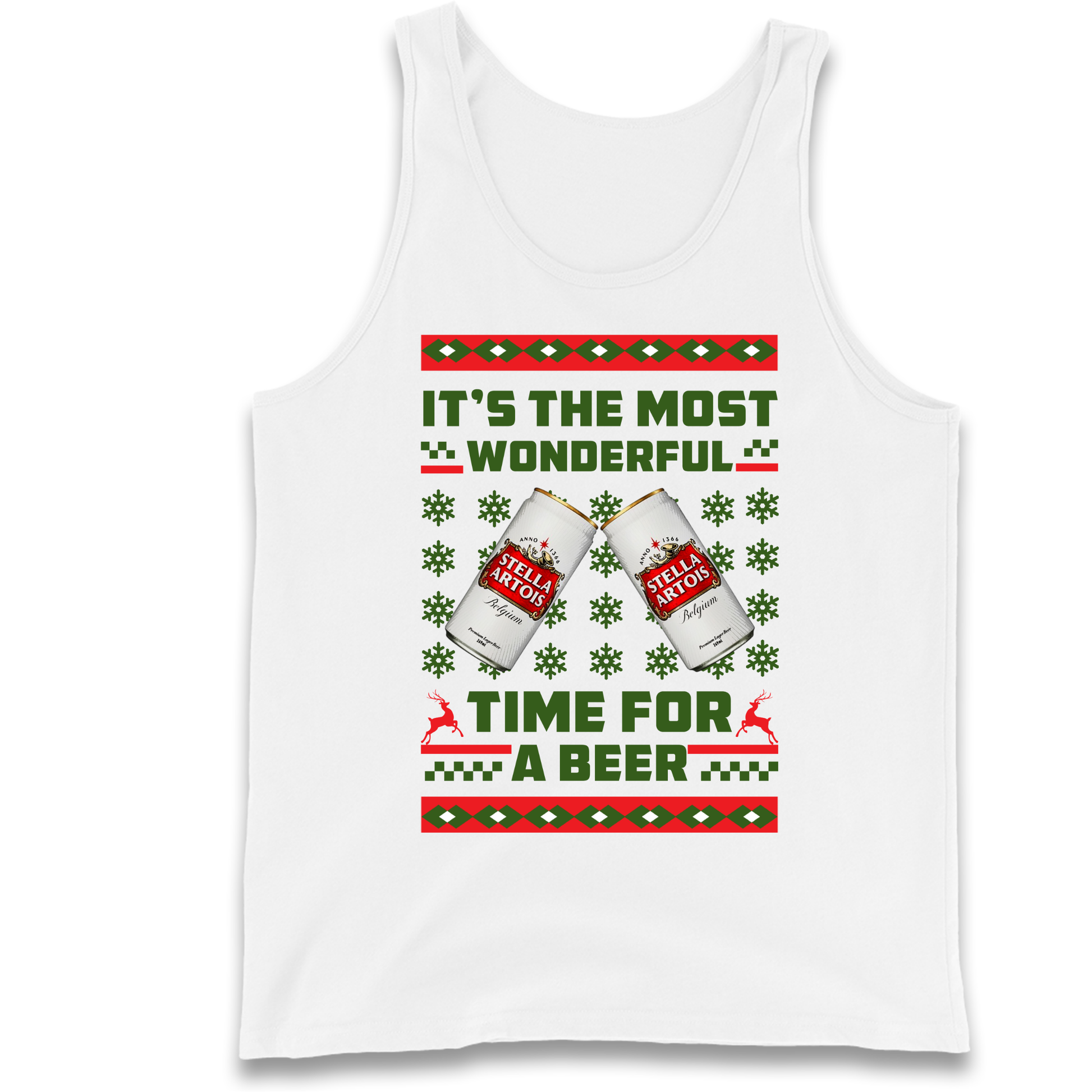 Its The Most Wonderful Time for A Beer Stella Christmas Tank Top