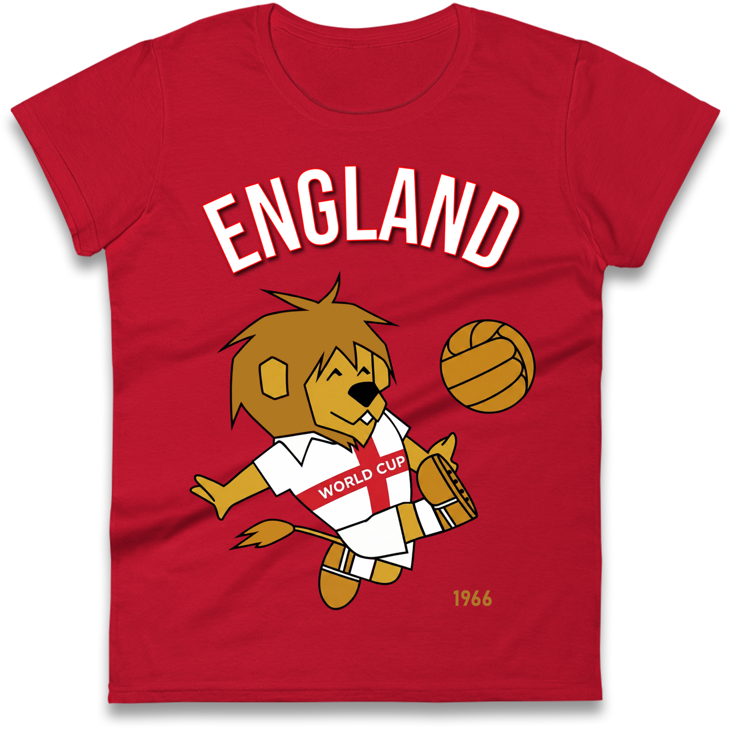 England World Cup Willie 1966 Football Ladies Shirt
