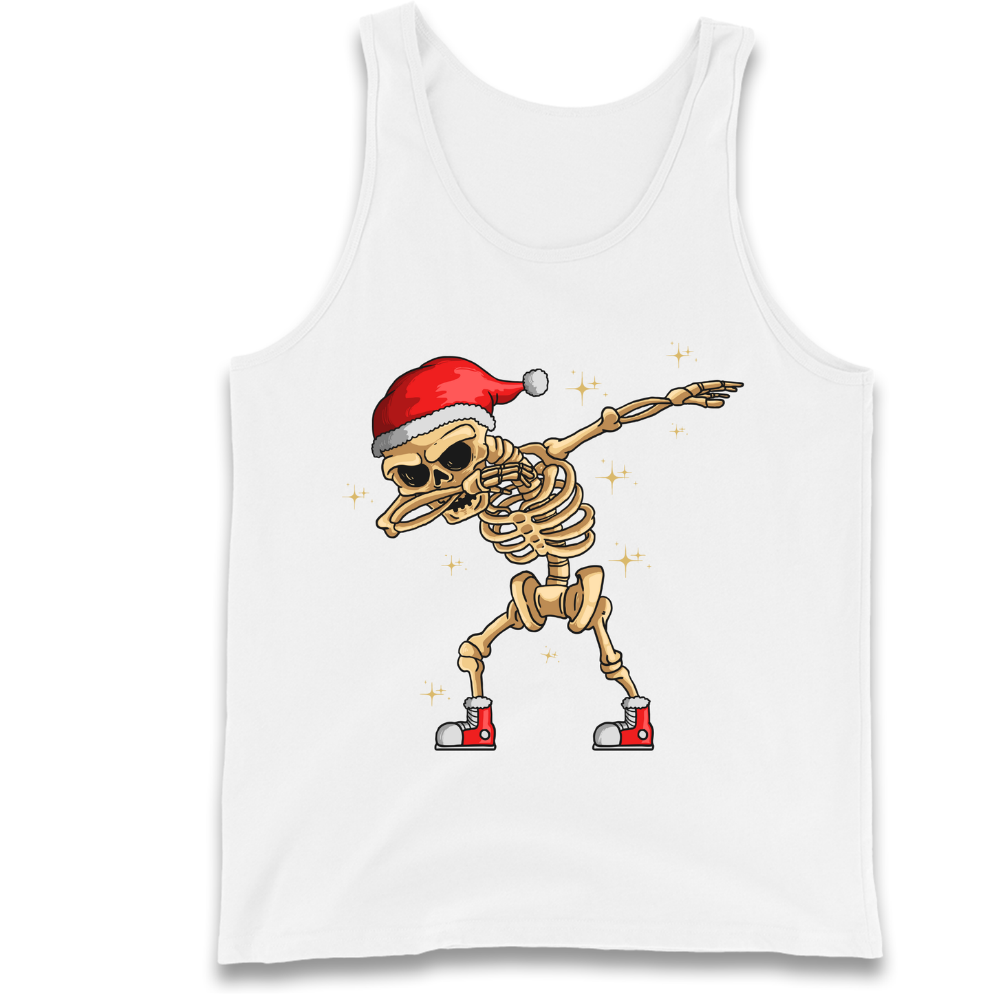 Santa Skellington Dabbing Christmas Tank Top