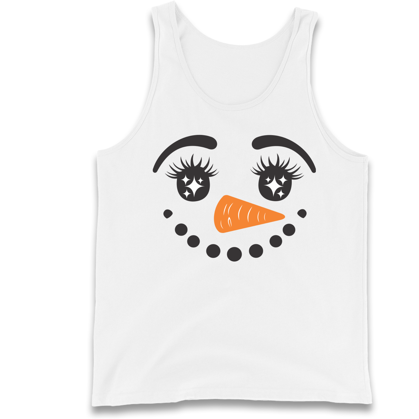 Snowman Face Christmas Tank Top