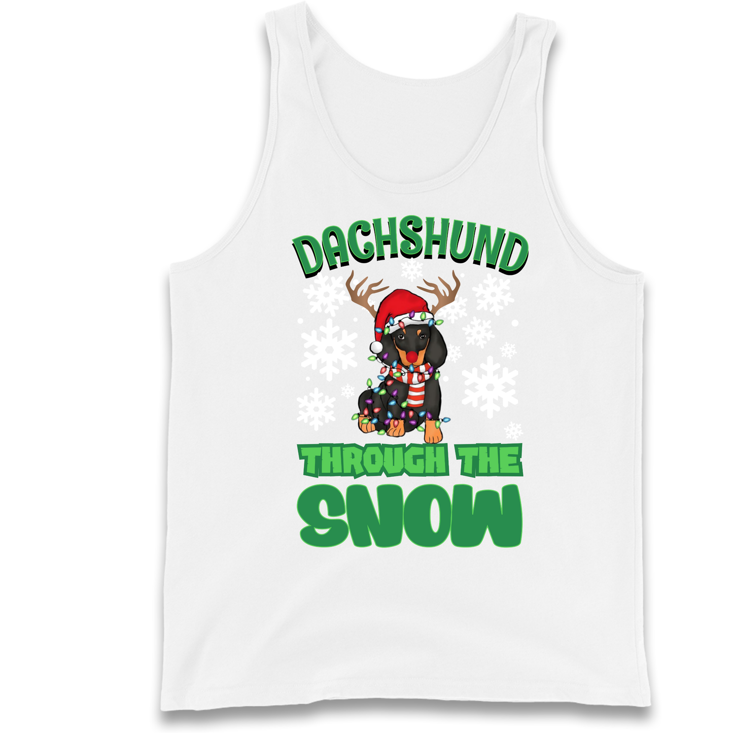 Dachshund Through The Snow Christmas Tank Top