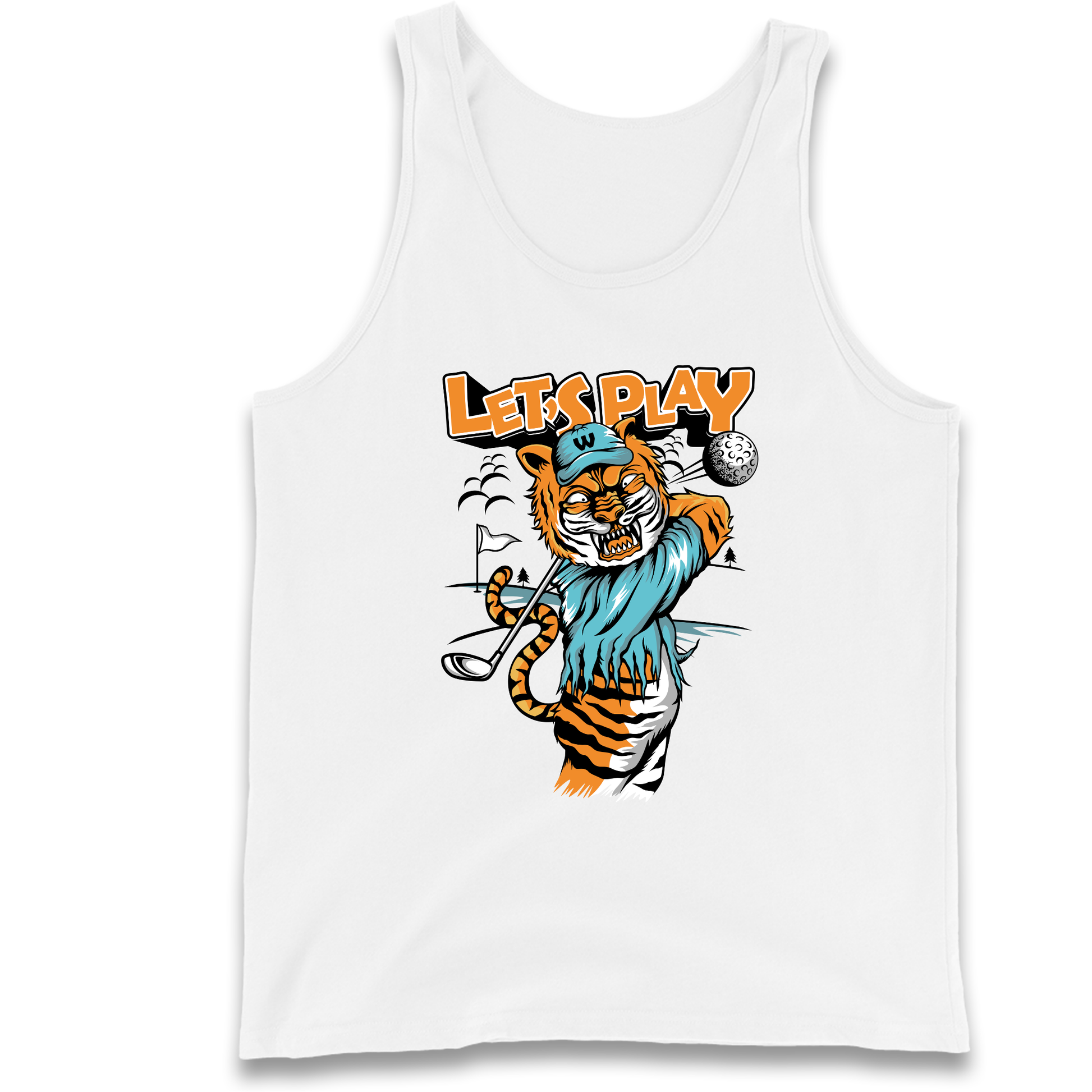 Lets Play Golf Tiger Tank Top