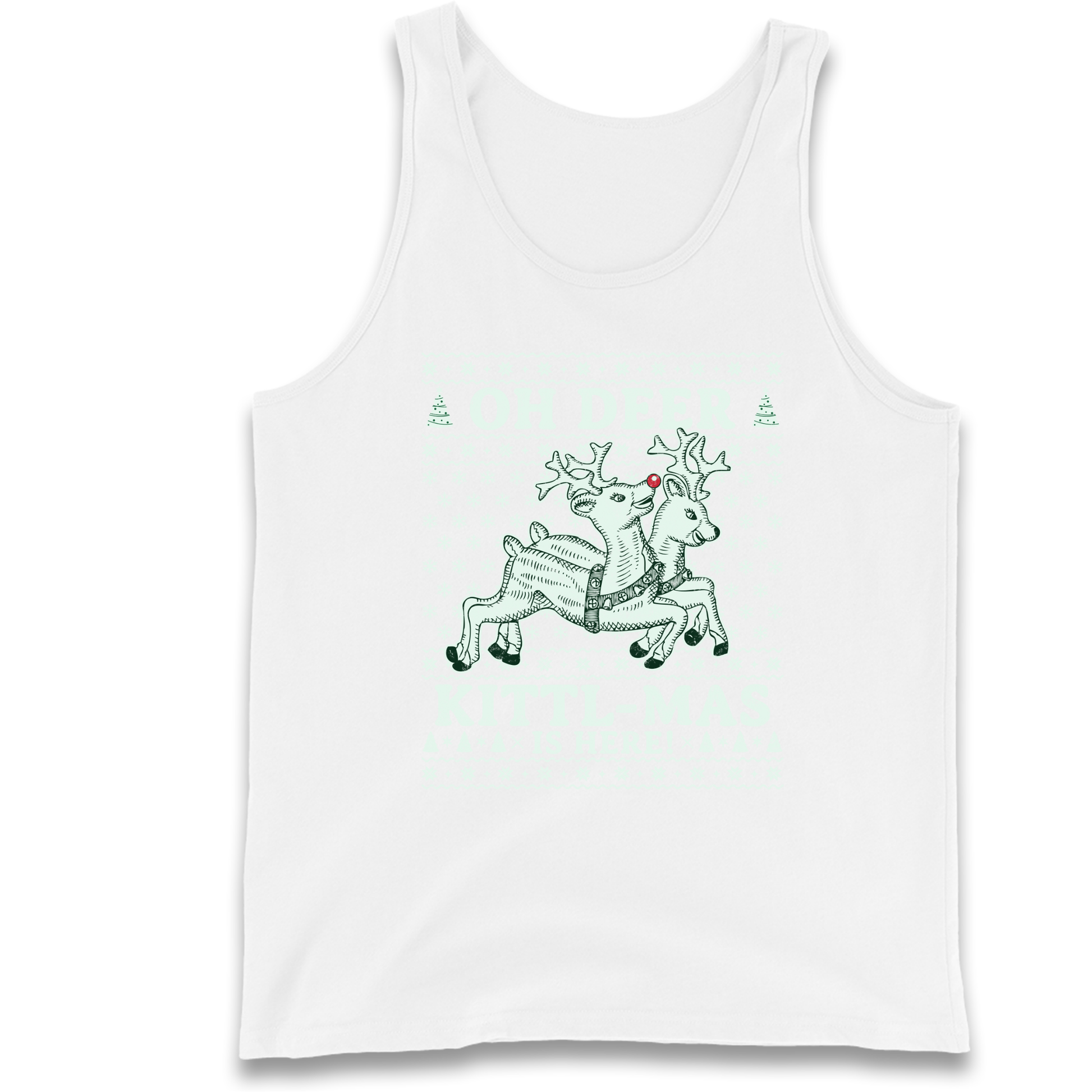 Oh Deer Kittl Mas Is Here Christmas Tank Top