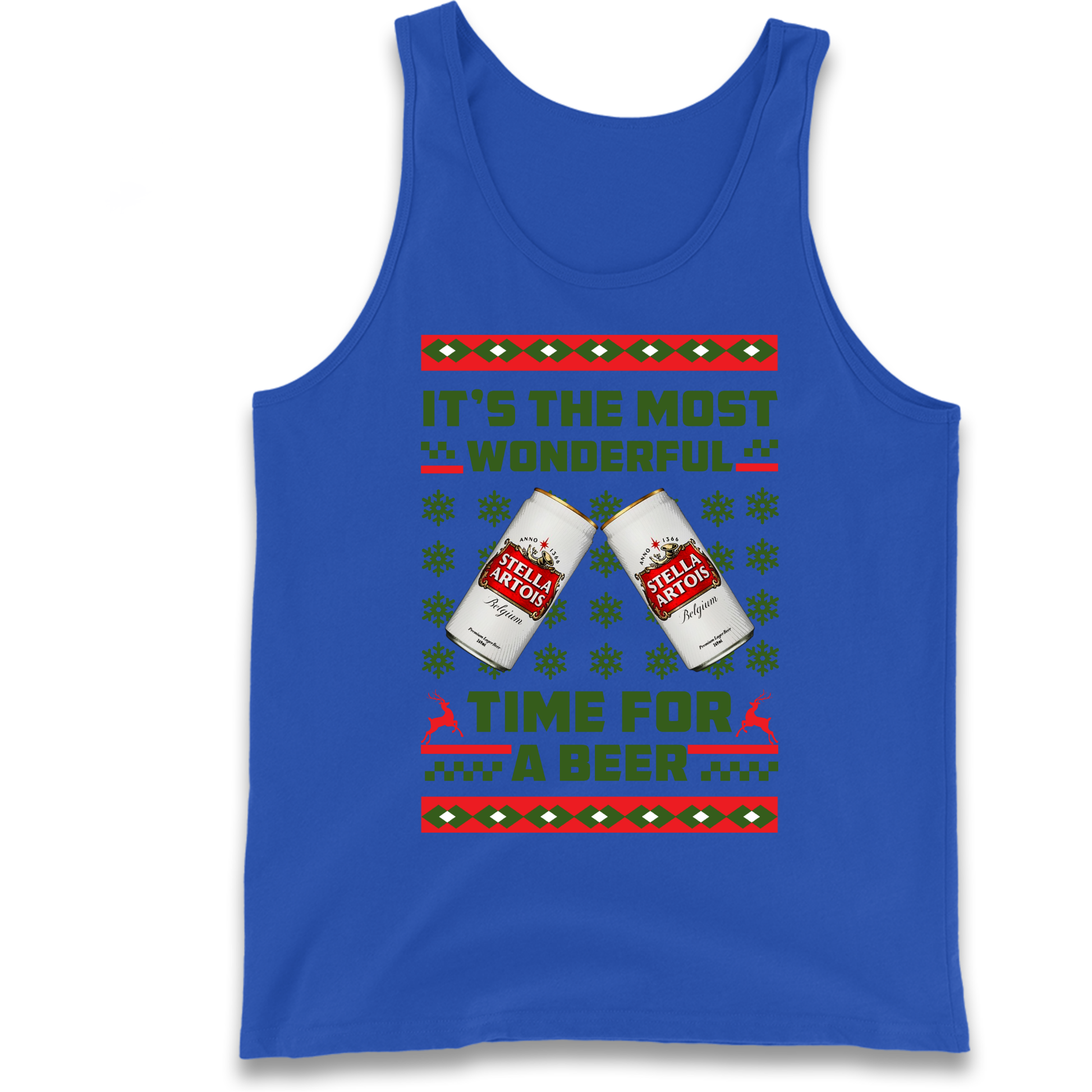 Its The Most Wonderful Time for A Beer Stella Christmas Tank Top