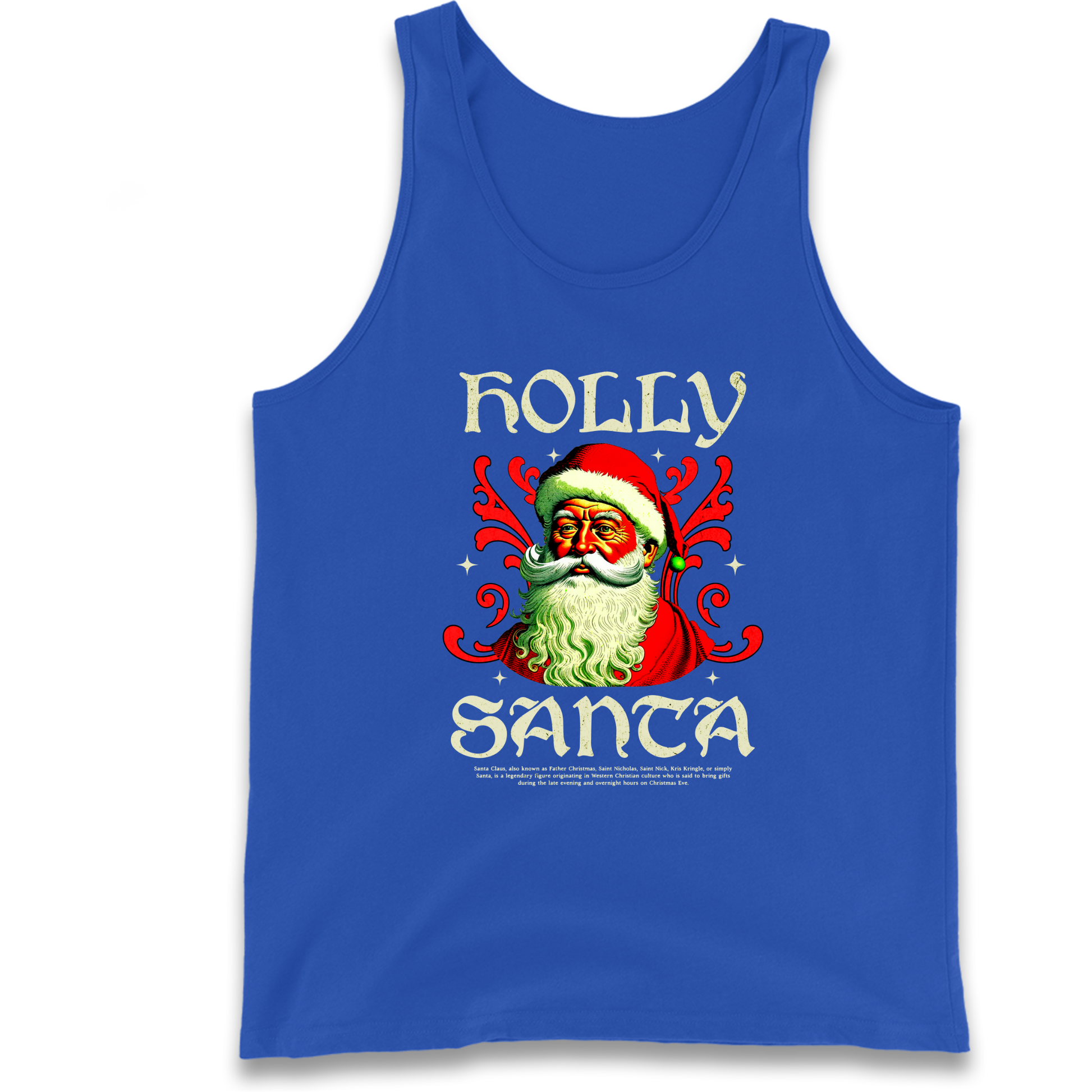 Holly Santa Christmas Tank Top