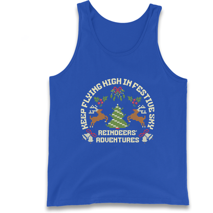 Keep Flying High In Festive Sky Christmas Tank Top