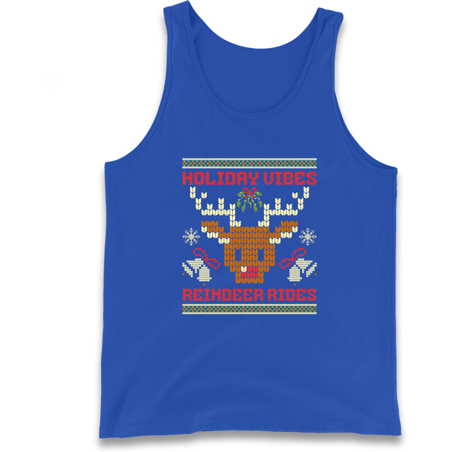 Holiday Vibes Reindeer Rides Christmas Tank Top