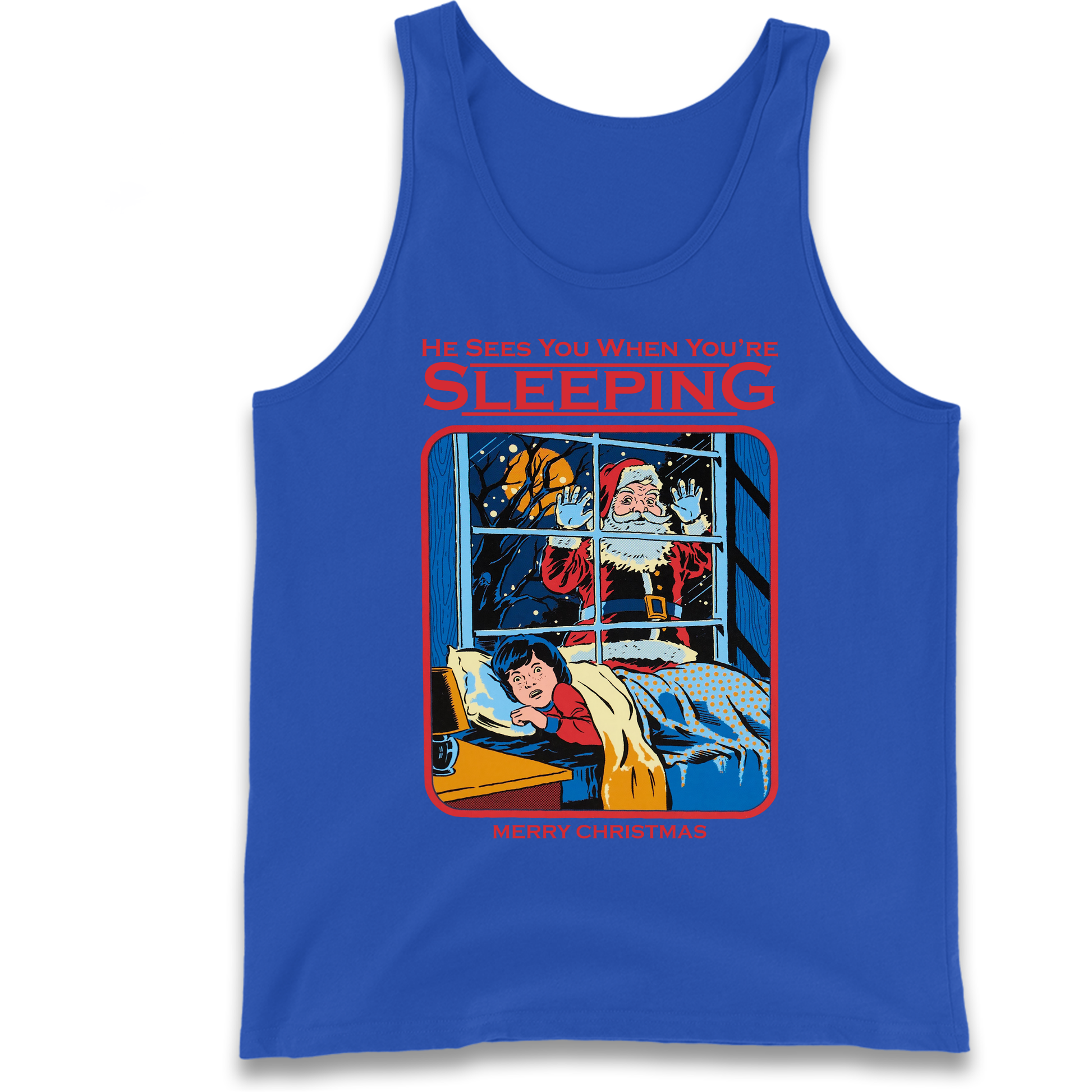 Creepy Santa Claus Christmas Tank Top