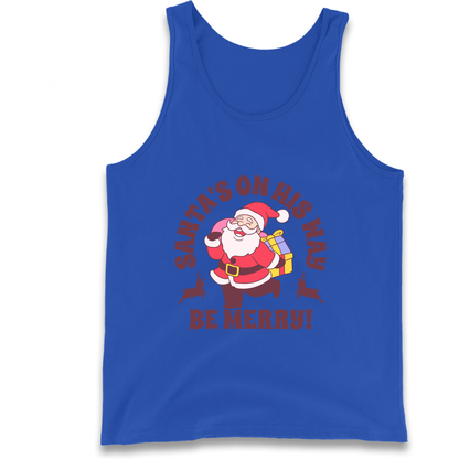 Santa's On His Way Christmas Tank Top