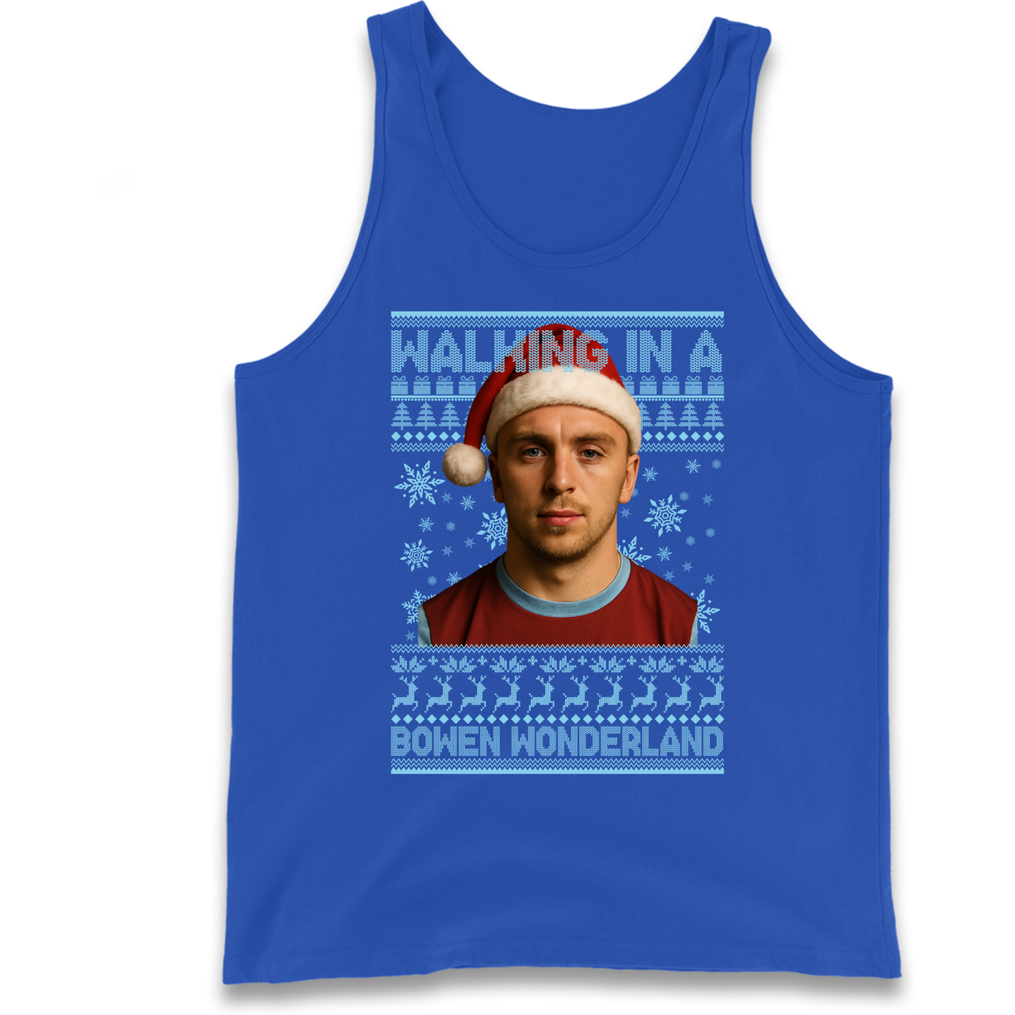 Jared Bowen walking in a Bowen Wonderland Christmas Tank Top