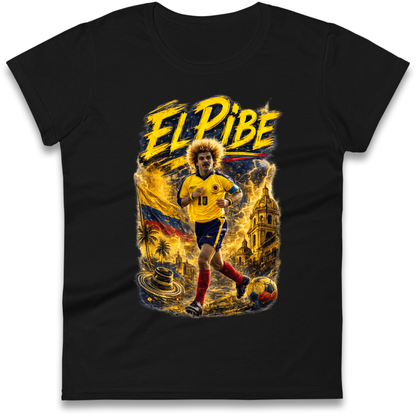 Carlos Valderrama Colombia Football Ladies Shirt