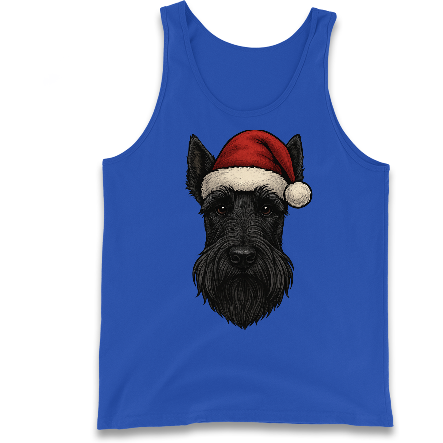 Scottish Terrier Face Christmas Tank Top