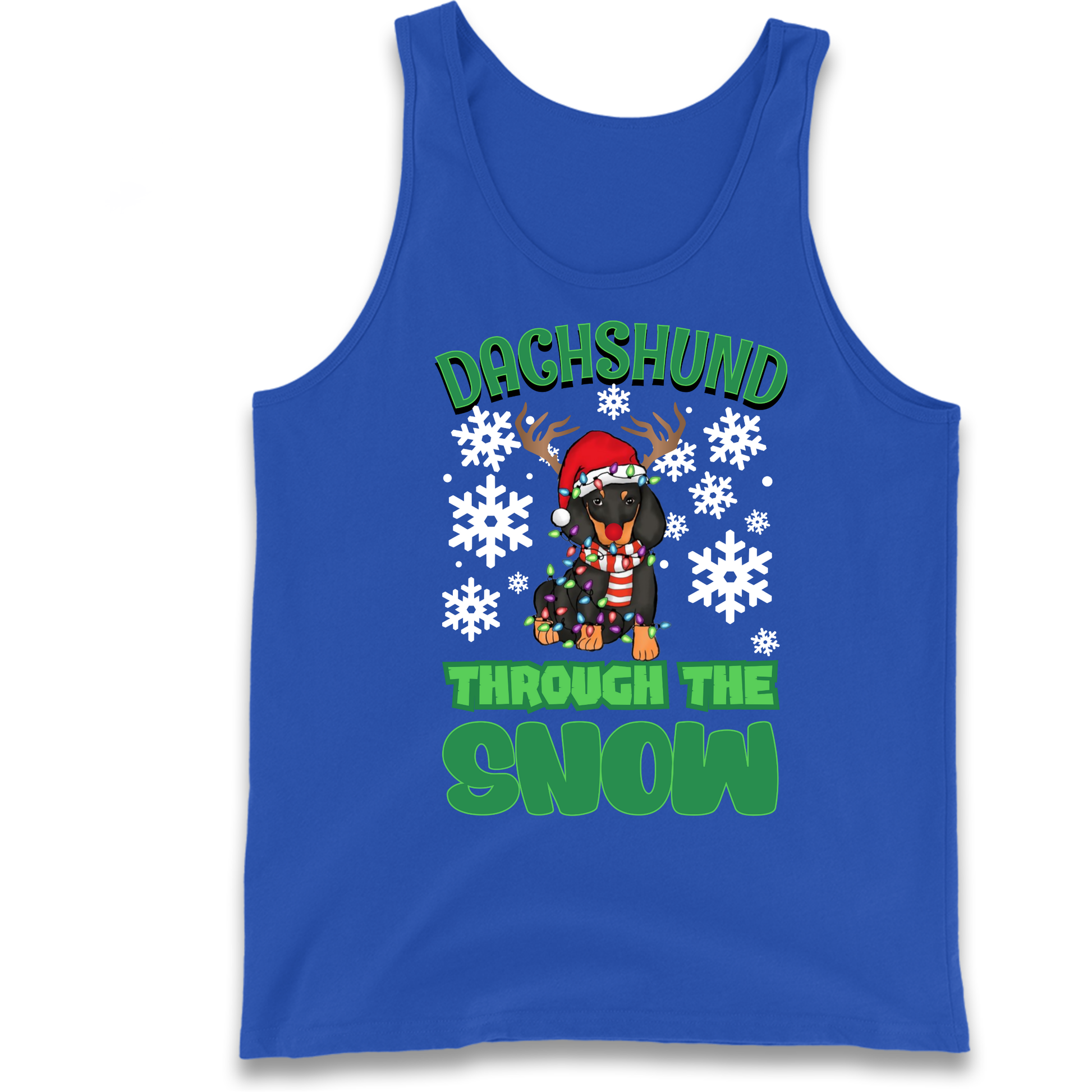 Dachshund Through The Snow Christmas Tank Top