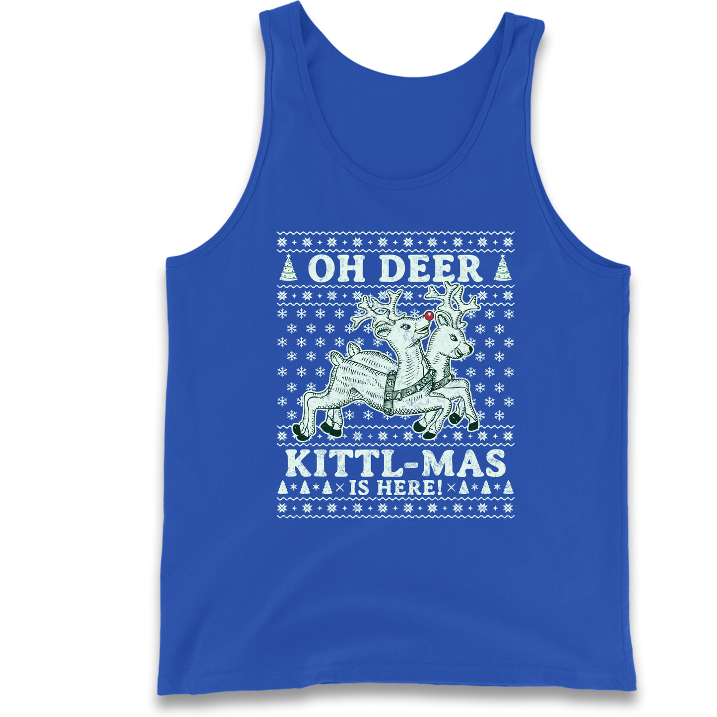 Oh Deer Kittl Mas Is Here Christmas Tank Top