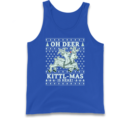 Oh Deer Kittl Mas Is Here Christmas Tank Top