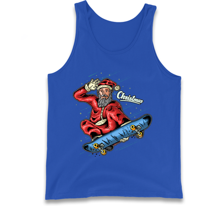 Santa Skateboarding Christmas Tank Top