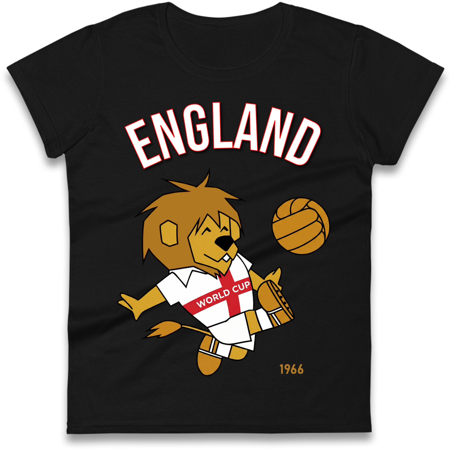 England World Cup Willie 1966 Football Ladies Shirt