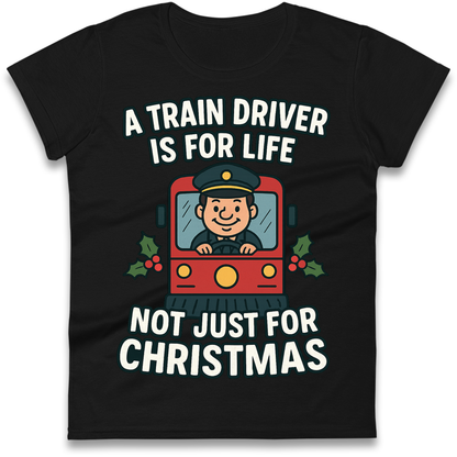 Train Driver Christmas Ladies Shirt