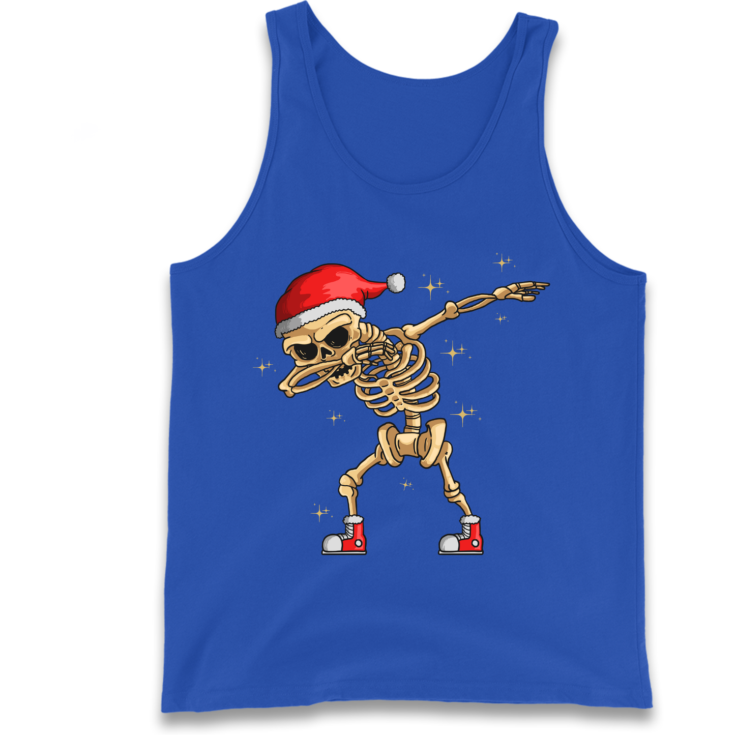 Santa Skellington Dabbing Christmas Tank Top