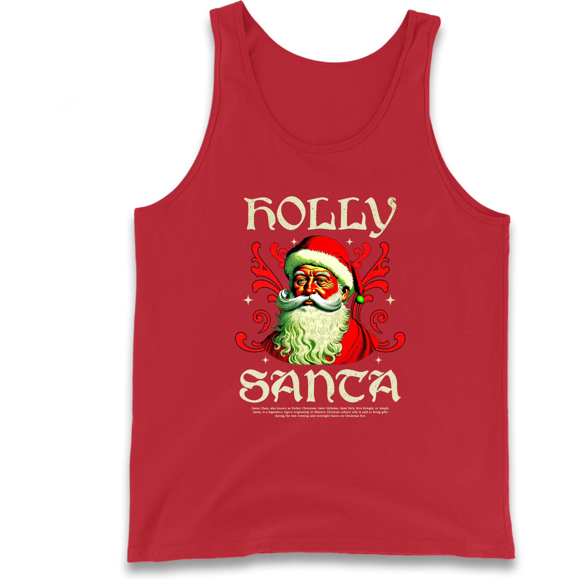 Holly Santa Christmas Tank Top
