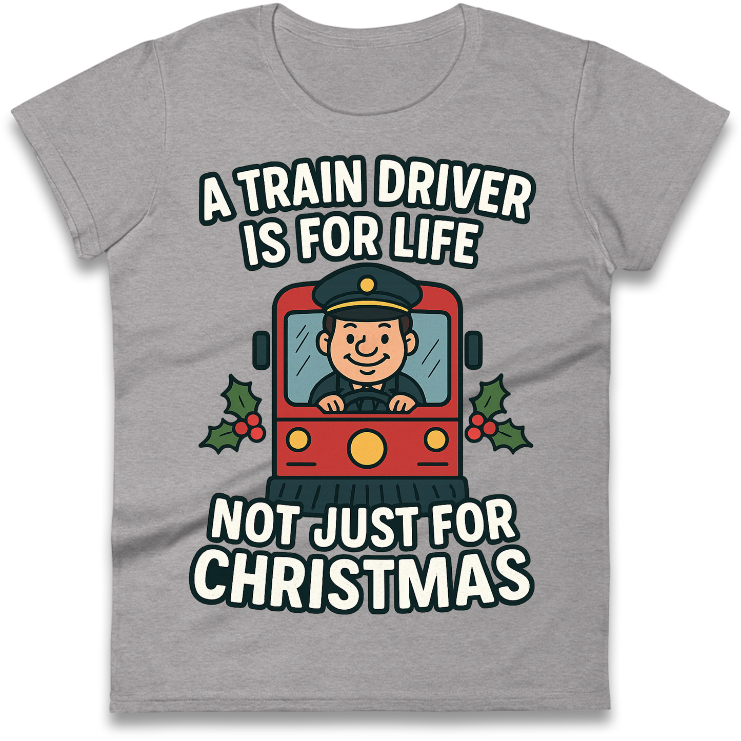 Train Driver Christmas Ladies Shirt