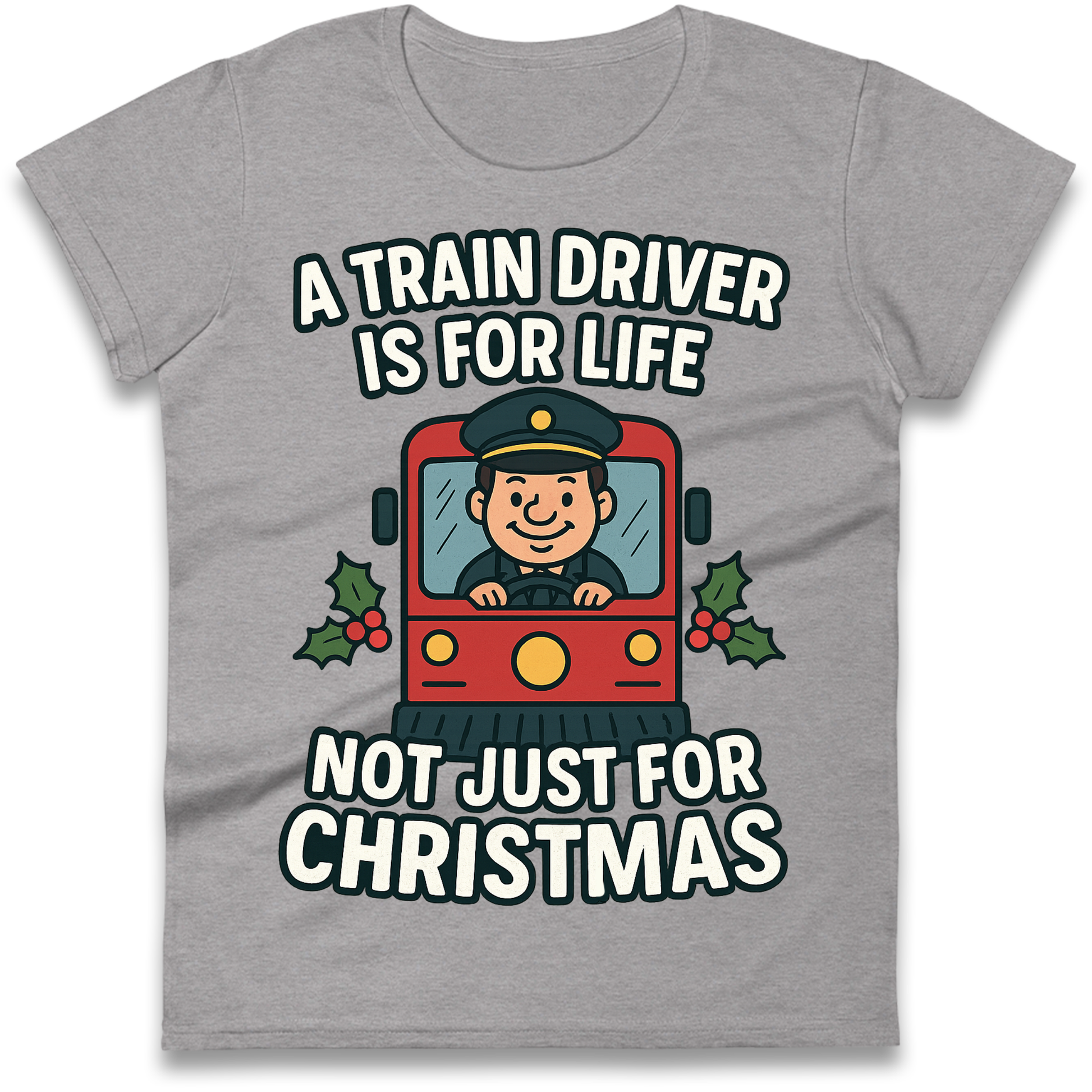 Train Driver Christmas Ladies Shirt