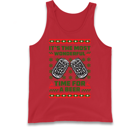 Its The Most Wonderful Time For A Beer Christmas Tank Top