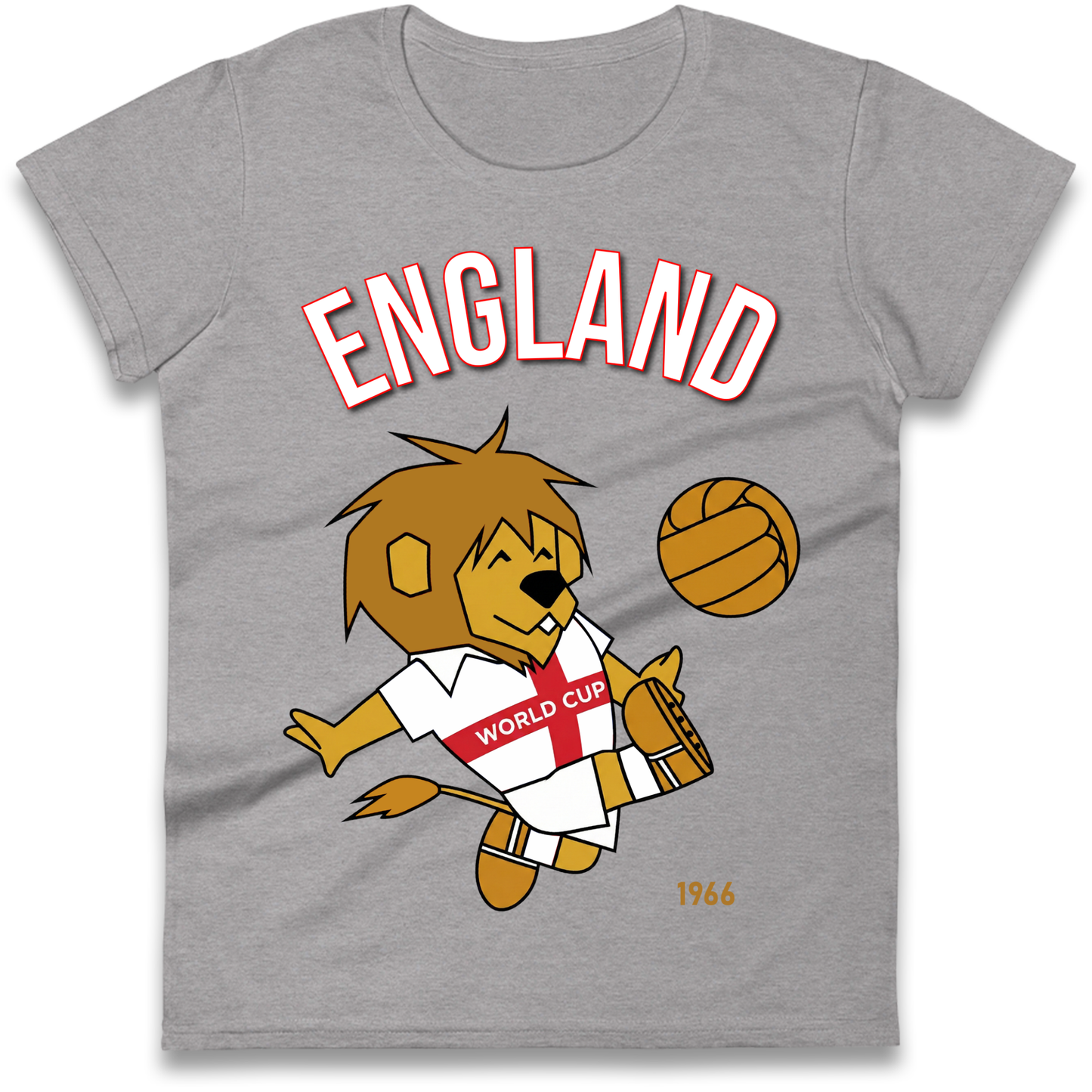 England World Cup Willie 1966 Football Ladies Shirt