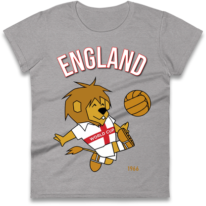 England World Cup Willie 1966 Football Ladies Shirt