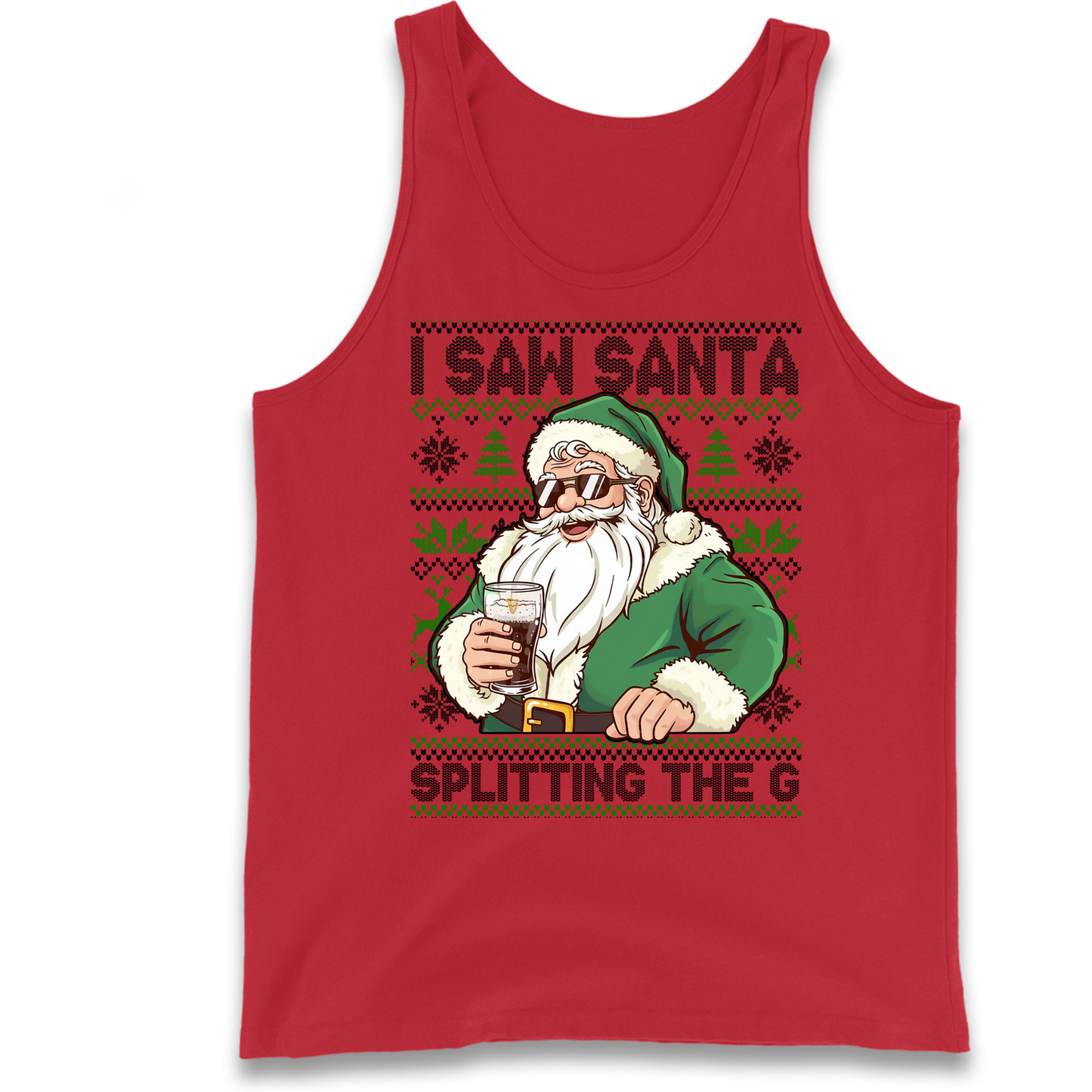 Santa Splitting The G Tank-Top