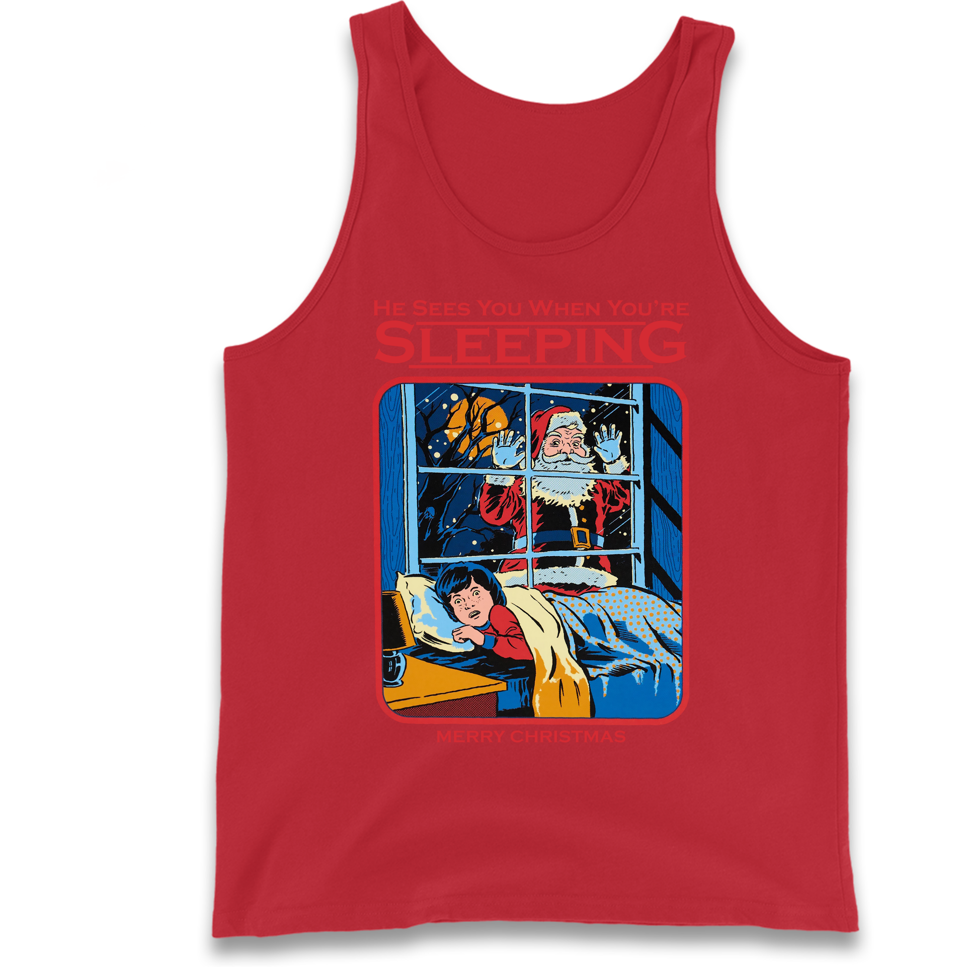 Creepy Santa Claus Christmas Tank Top