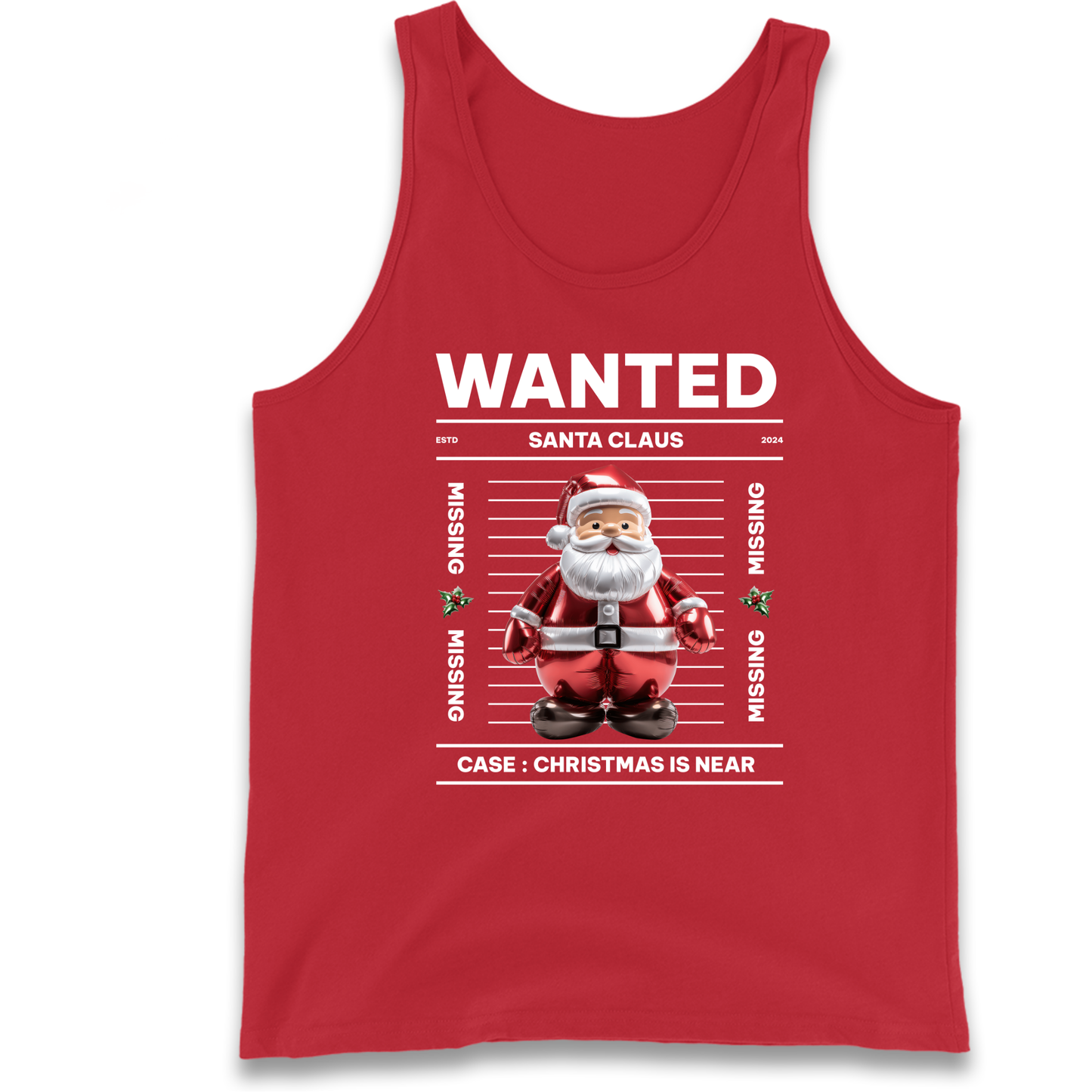 Wanted Santa Claus Christmas Tank Top