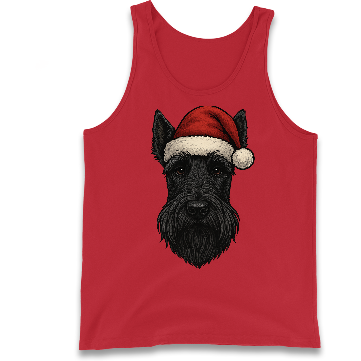 Scottish Terrier Face Christmas Tank Top