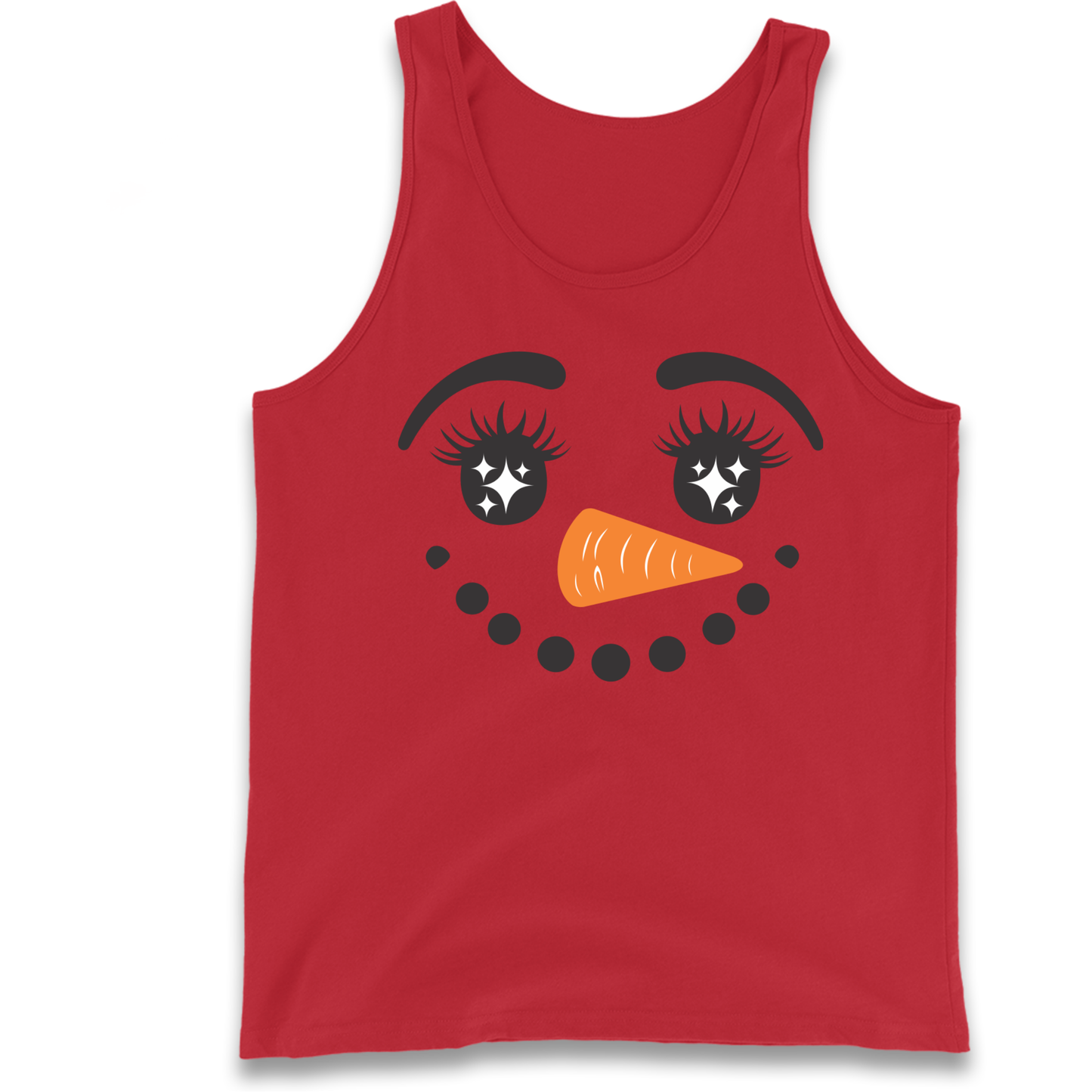 Snowman Face Christmas Tank Top