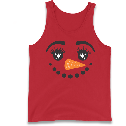 Snowman Face Christmas Tank Top