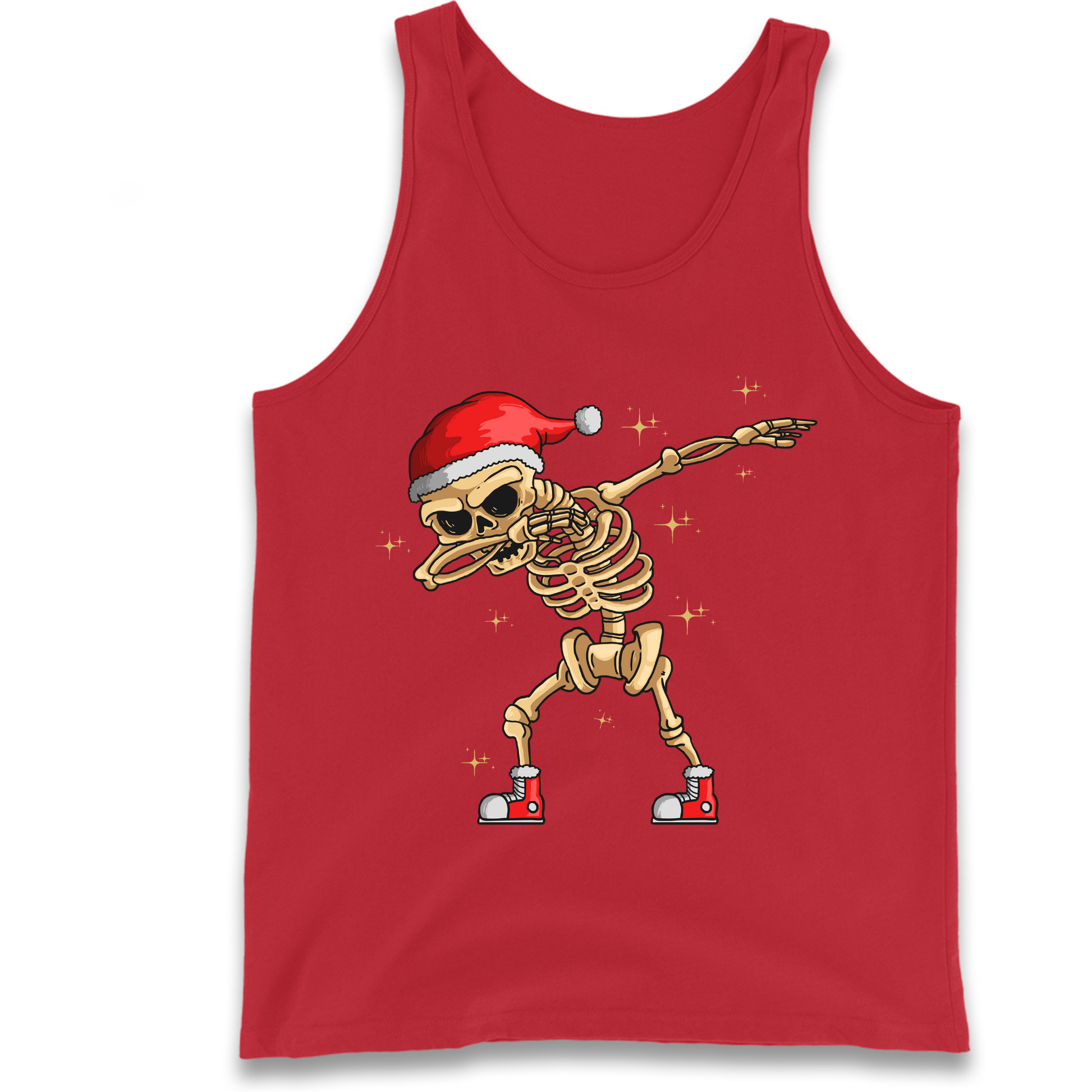 Santa Skellington Dabbing Christmas Tank Top