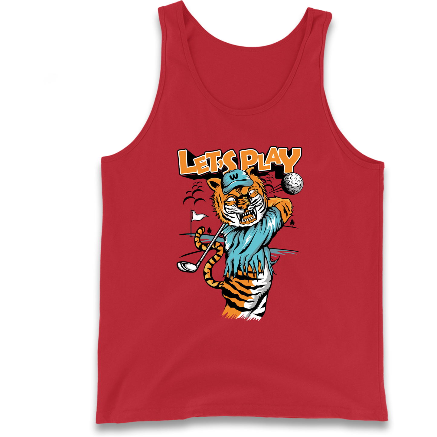 Lets Play Golf Tiger Tank Top