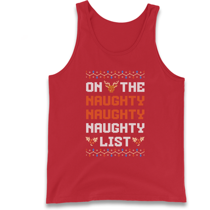 On The Naughty Naughty Naughty List Christmas Tank Top