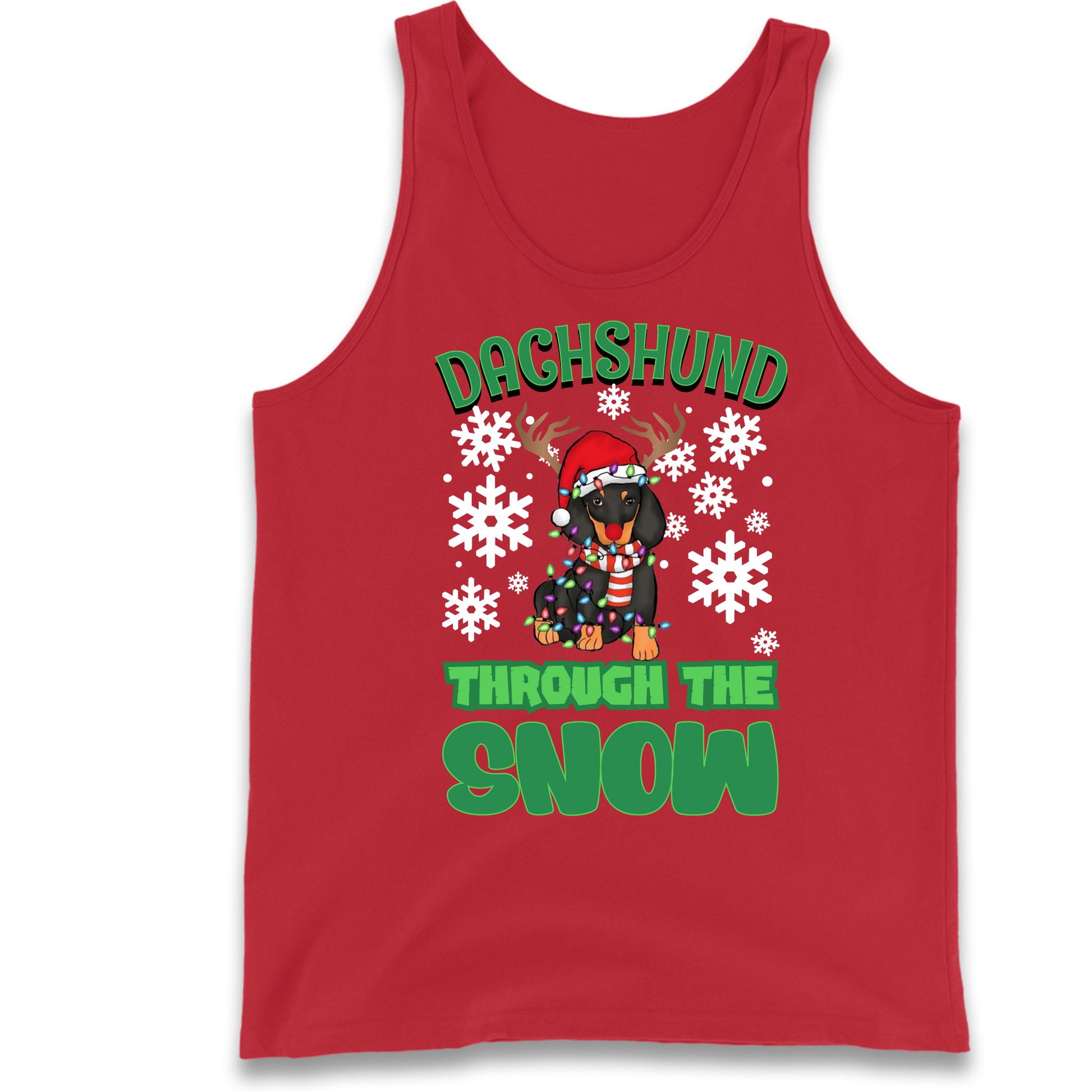 Dachshund Through The Snow Christmas Tank Top