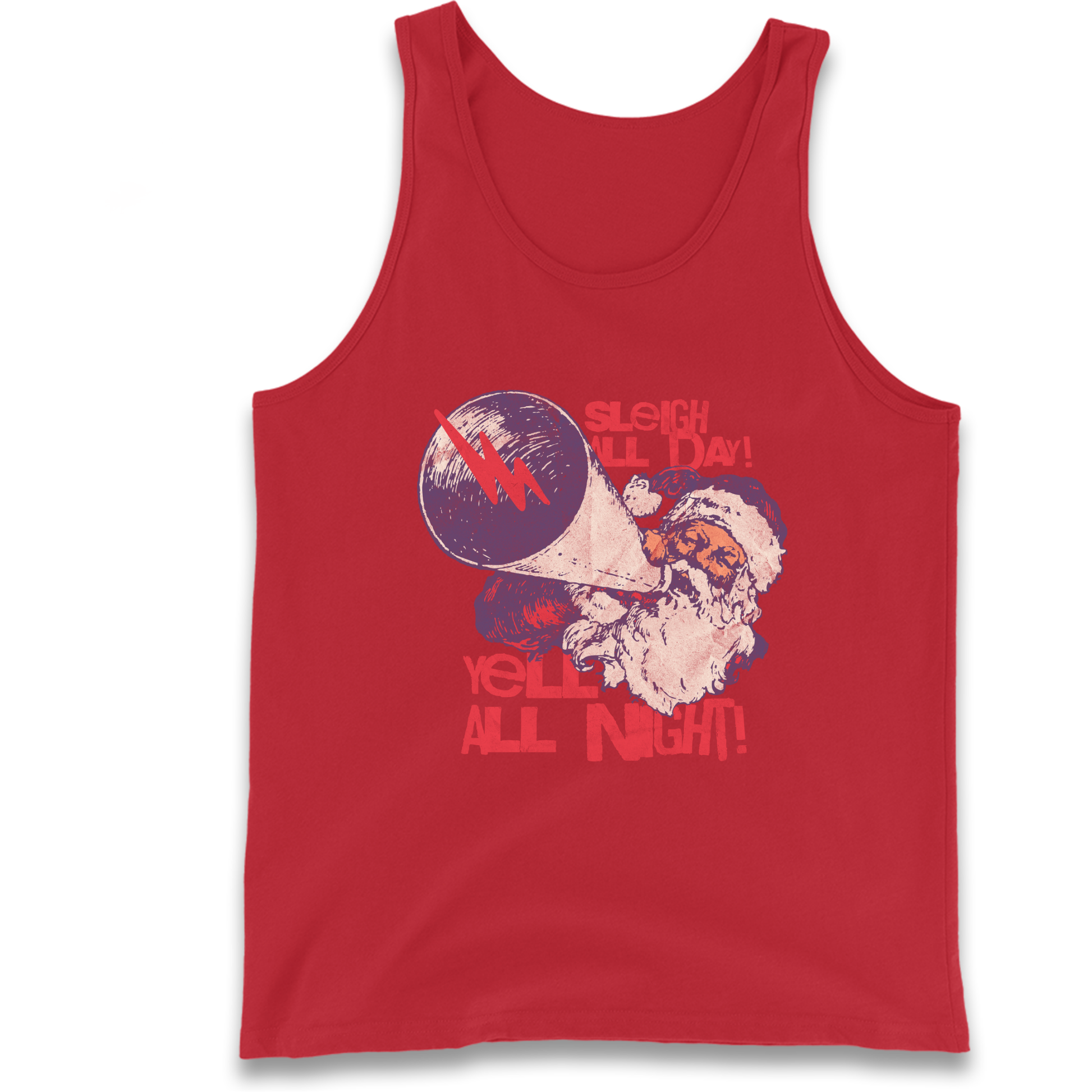 Sleigh All Day Yell All Night Santa Christmas Tank Top