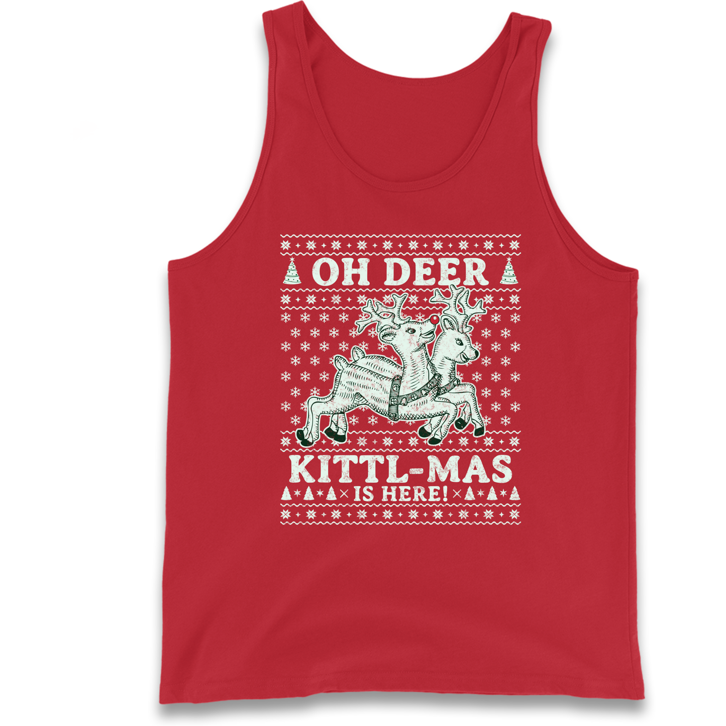 Oh Deer Kittl Mas Is Here Christmas Tank Top