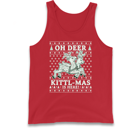 Oh Deer Kittl Mas Is Here Christmas Tank Top