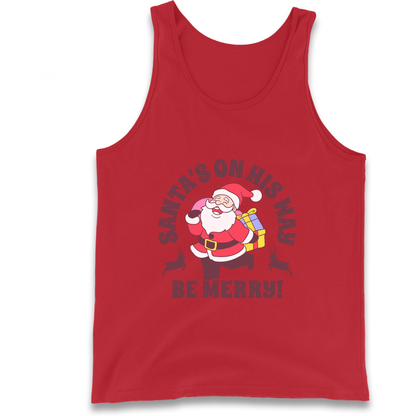 Santa's On His Way Christmas Tank Top